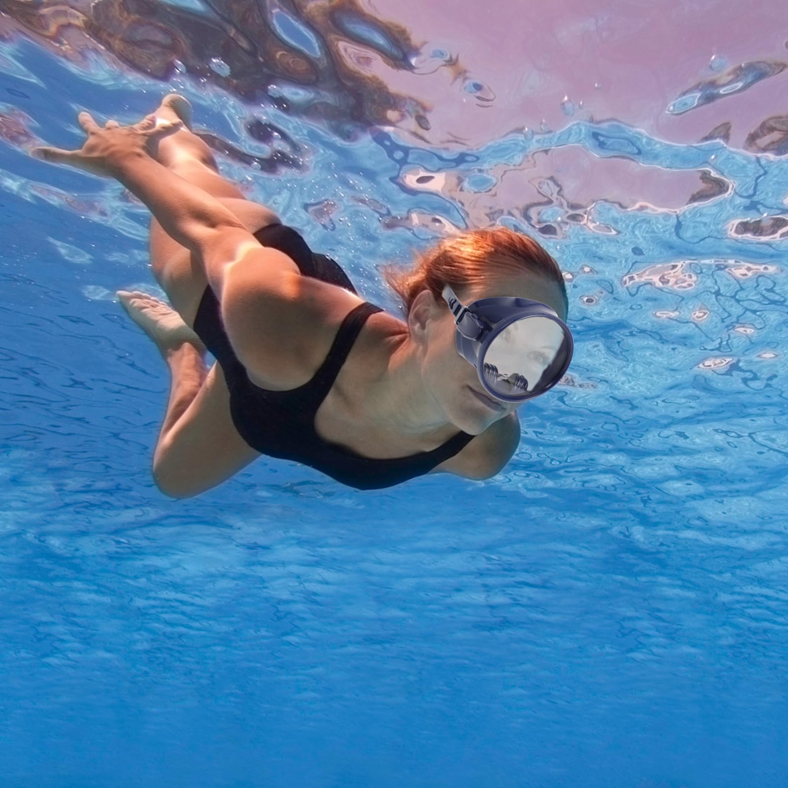 VANZACK Lunettes de Natation Unisexes avec Verres Transparents et Sangles Réglables pour Étanchéité