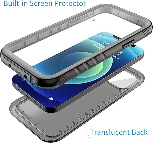 Miniatura 8 de Cozycase Funda impermeable compatible con iPhone 12 Pro Max, protector de pantalla integrado, funda protectora de cuerpo completo, funda impermeable