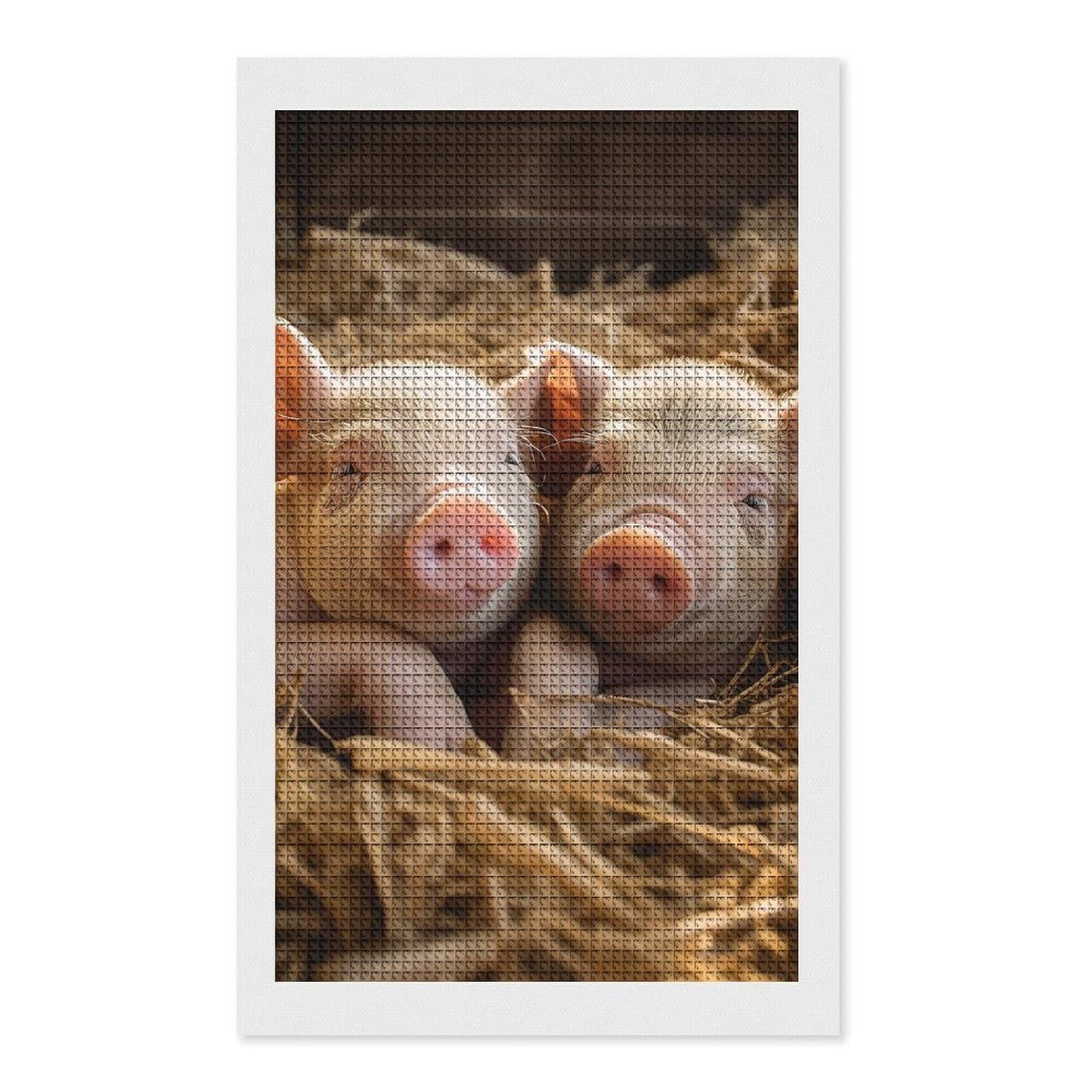 Pigs Diamond Art Kits for Adults, DIY 5D Diamonds Painting Kits for Beginner, Round Full Drill Diamond Dots Painting, 12"x20" Diamonds Pictures Gem Art and Crafts Wall Decor