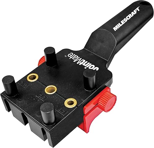 Miniatura 5 de Milescraft 1332 Joint Mate - Plantilla de clavija de mano mejorada para juntas de esquina, borde y superficie, 3 tamaños de bujes de metal (14