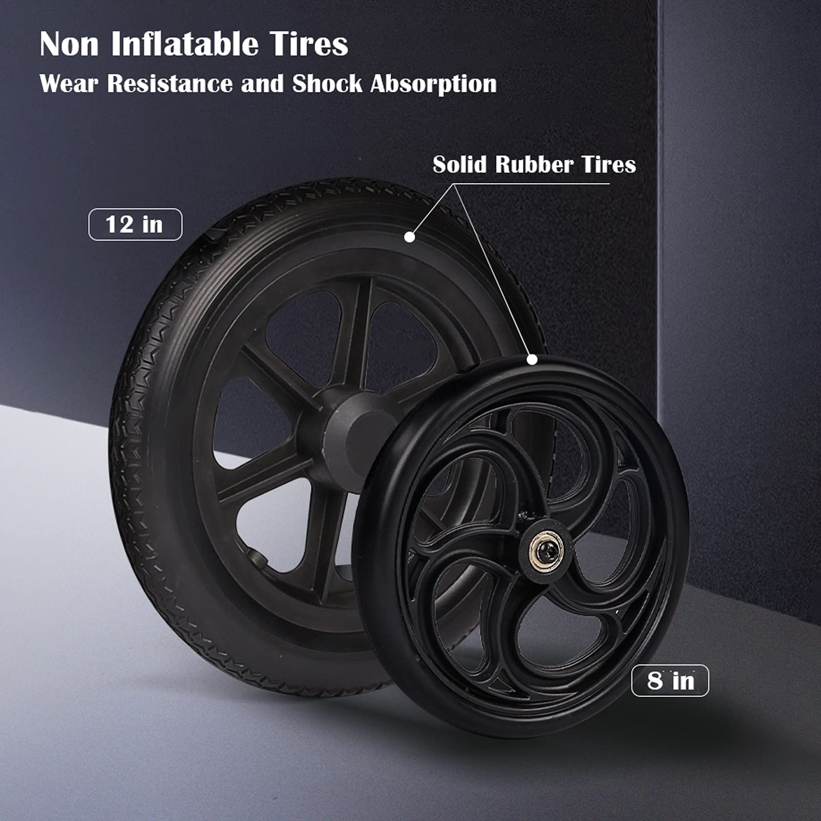 Rollstuhl Faltgerollstuhl ultraleichter Rollstuhlfahrer mit Fußstützen Tragbarer Kleiner Reise-Rollstuhl, geeignet for ältere und Kinder, 16,5 lbs Rollstuhl faltbar
