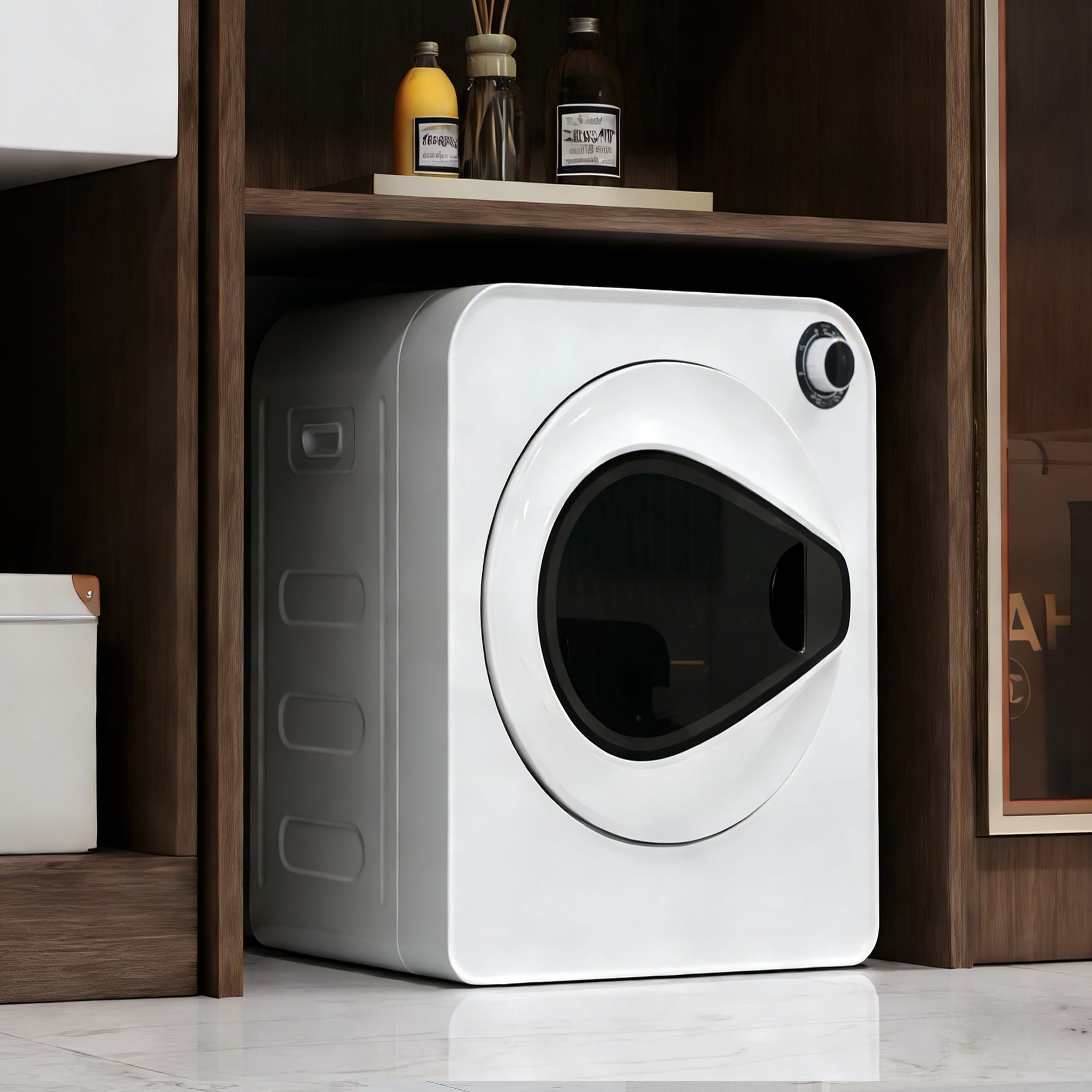 Secadora de 3 kg de capacidad nominal (4 kg eficaz) con calefacción de cerámica PTC, tambor de acero inoxidable, 4 programas de secado, función de refrigeración, doble seguridad, apilable y montaje en