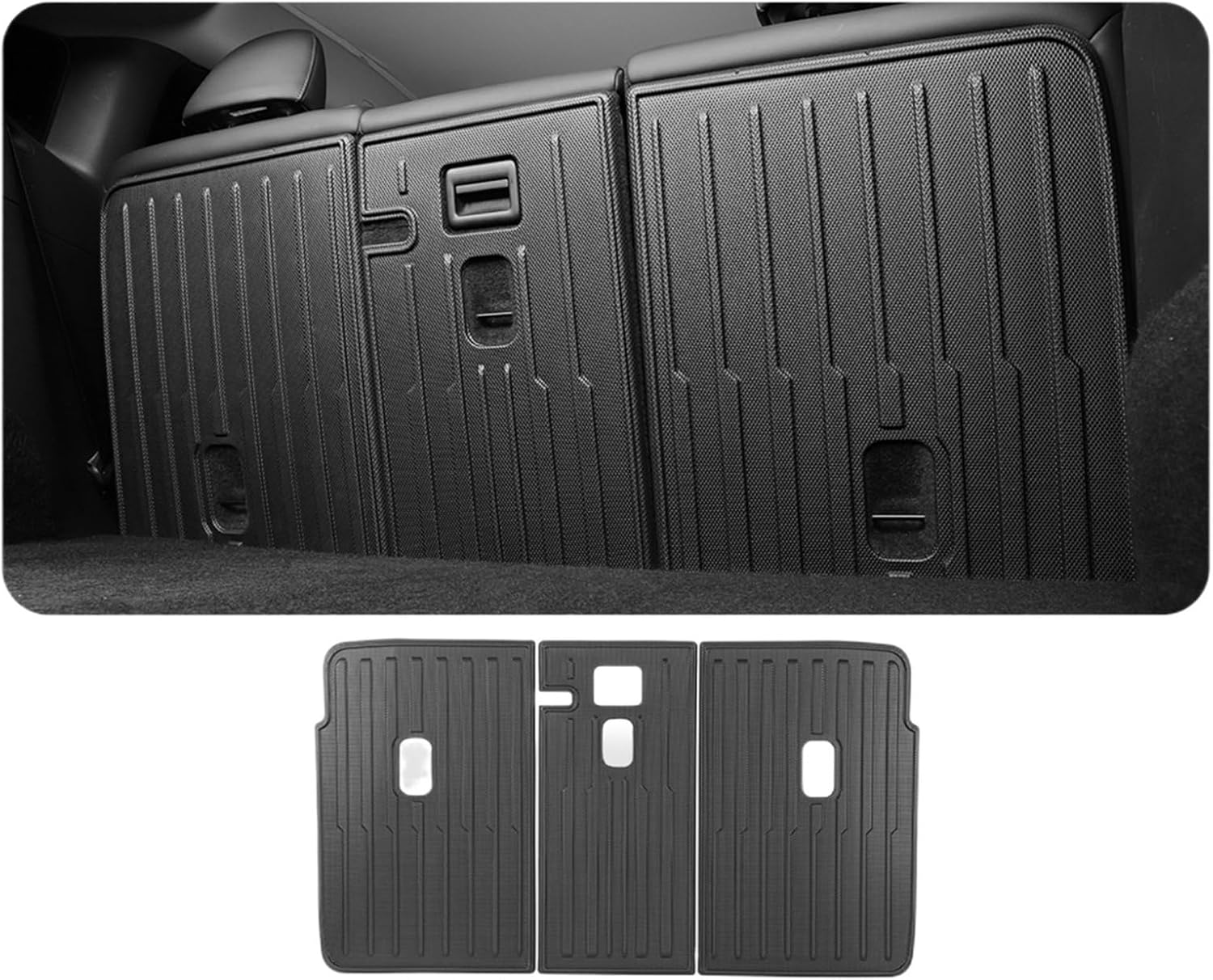 for 2021-2024 Tesla Model Y Rear Trunk Seat Backrest Cushion Anti-Kick Mat Car Accessories TPE Protection Pad(X124-K2)