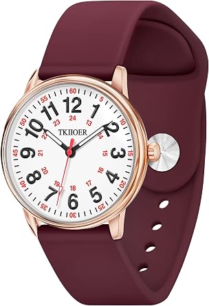 TKIIOER Nurse Watch for Nurse Medical Professionals Students Women Men, 50M Waterproof 12/24 Hour Military Time Luminous Easy Read Dial, Second Hand Watch for Nursing