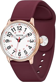 TKIIOER Nurse Watch for Nurse Medical Professionals Students Women Men, 50M Waterproof 12/24 Hour Military Time Luminous Easy Read Dial, Second Hand Watch for Nursing