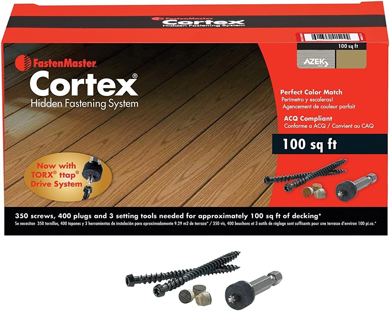 Cortex Hidden Fastener System For Azek Tahoe 350 Plugs & Fasteners