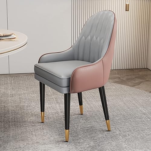 Miniatura 7 de Sillas de comedor modernas, sillas de comedor tapizadas de piel sintética de mediados de siglo, sillas auxiliares de ocio con patas de metal para