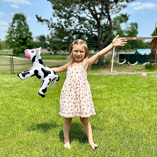 Miniatura 3 de MerriMax Juguete inflable de vaca (pequeño 18 x 13 pulgadas) para niños  Adultos  Fiestas  Decoraciones  Piscinas  Temas de granja