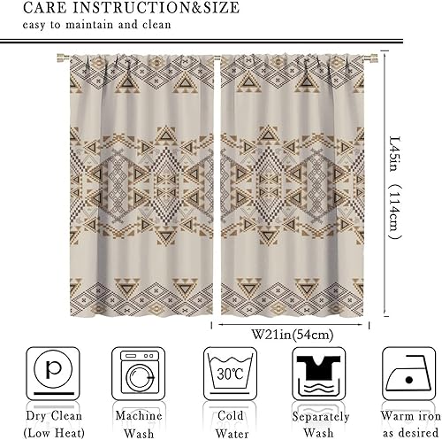 Miniatura 2 de JESTRONRY Cortinas con estampado azteca, patrón geométrico tribal, estilo bohemio, cortinas opacas para puerta de ventana, para dormitorio, sala de