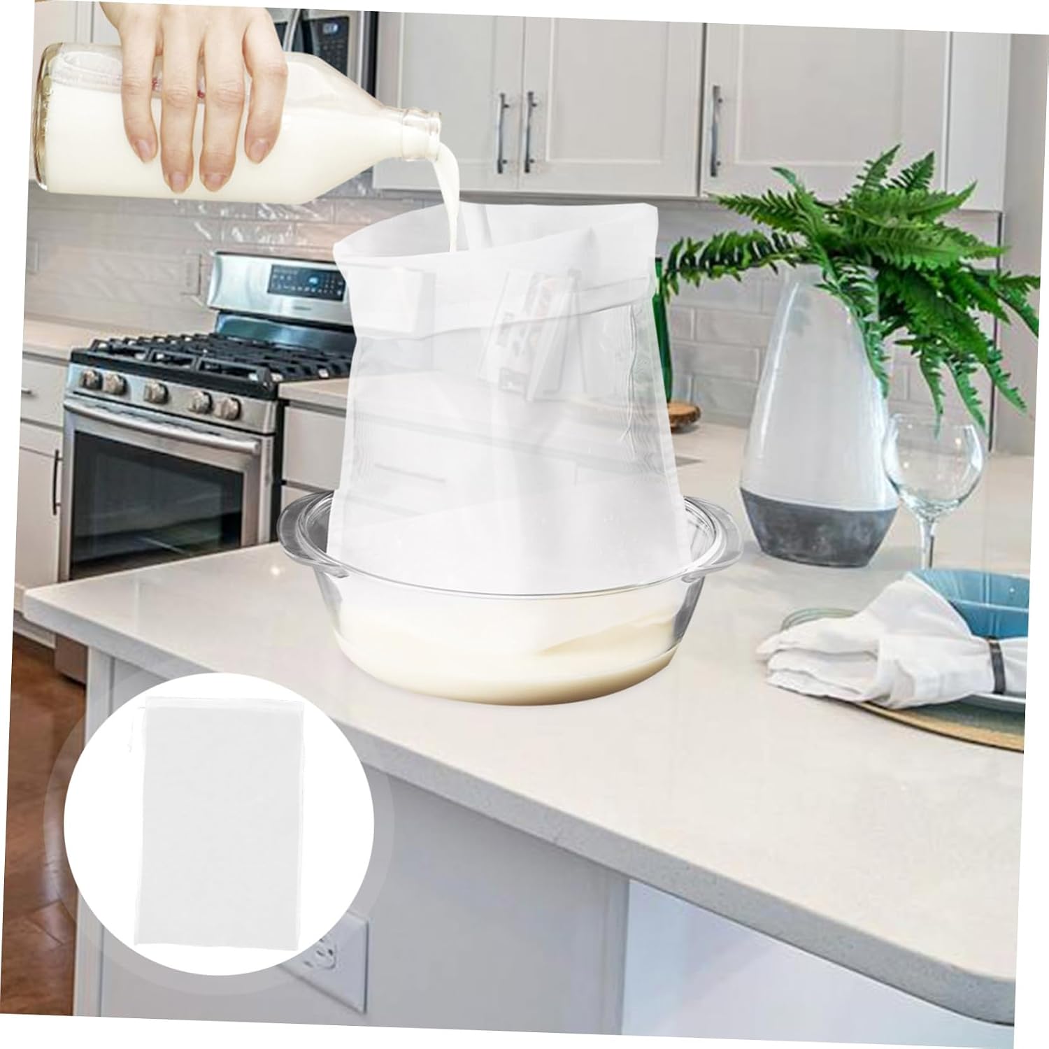 SOLUSTRE Fine Mesh Filter Bag for Nut Milk Reusable Strainer 80-mesh Juice Filter Bag