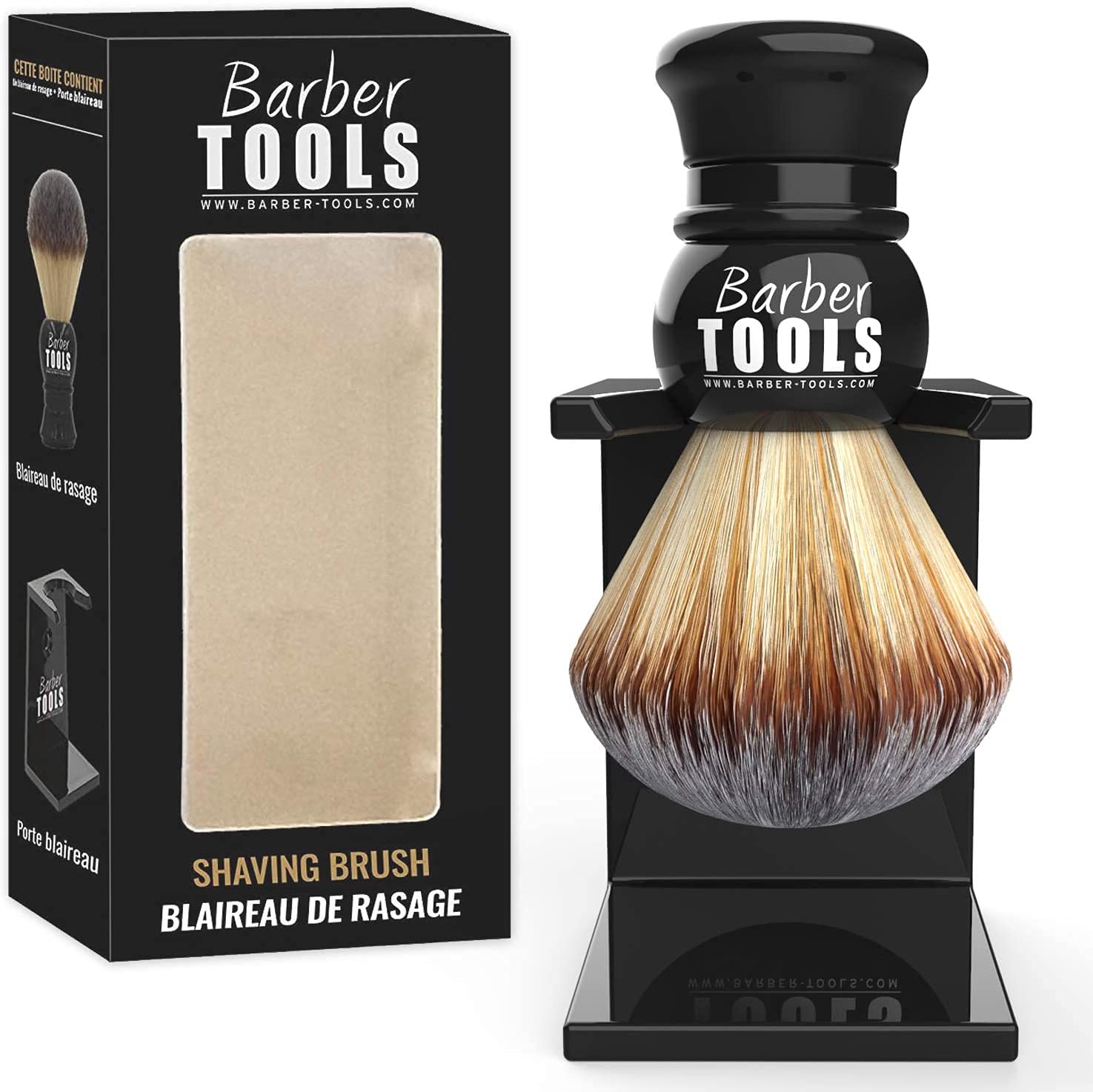 Kit de Rasage Rasoir de Sécurité + 5 Lames + Blaireau + Savon 150ml + Pierre d'Alun BARBER TOOLS