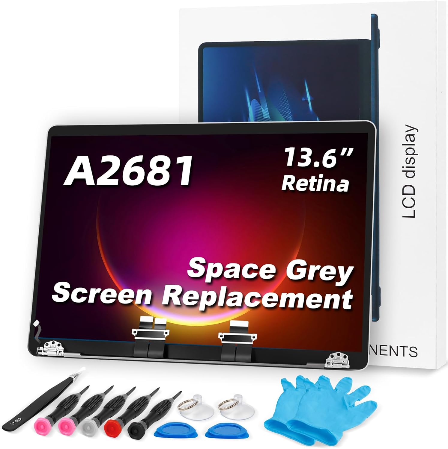 A2681 Screen Replacement a2681 LCD for 13 inches MacBook M2 air 2022 Year 2560x1600 Replacement LCD Full Assembly for EMC 4074 Space Grey