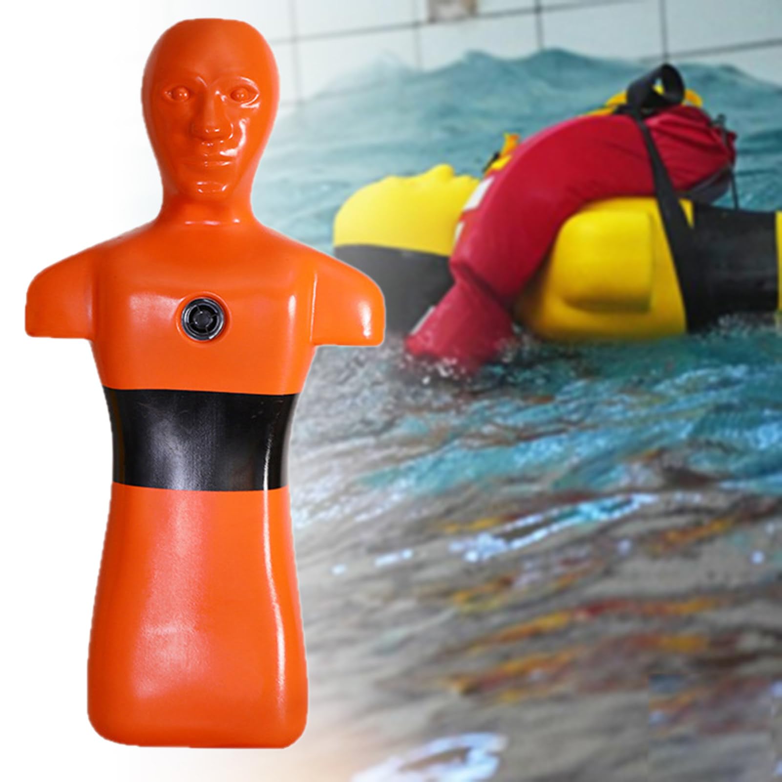 Muñeco de rescate acuático de 3 agujeros para simulación de salvamento y prevención