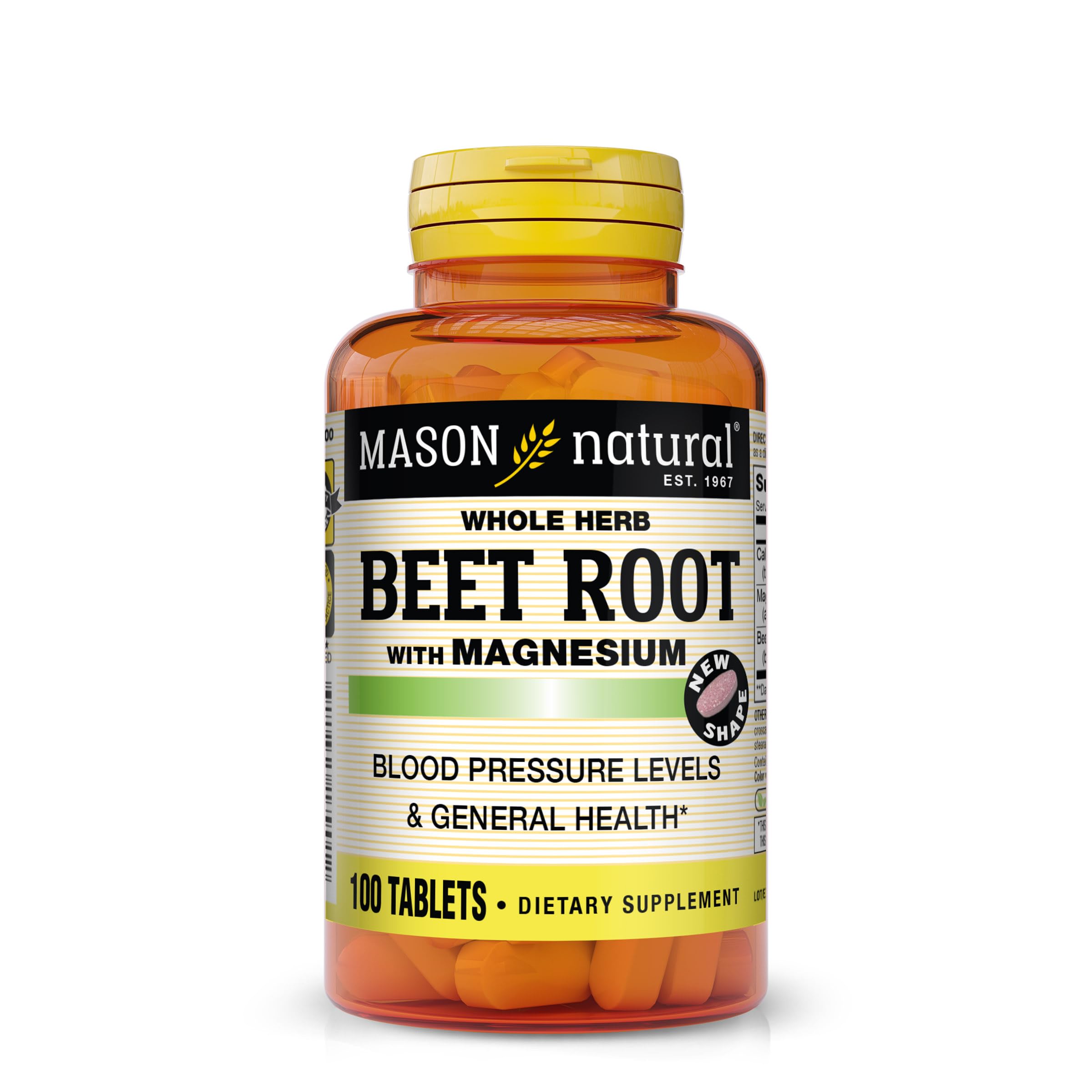MASON NATURAL Beet Root with Magnesium and Calcium - Healthy Heart and Blood Pressure, Maintain Overall Health, 100 Tablets