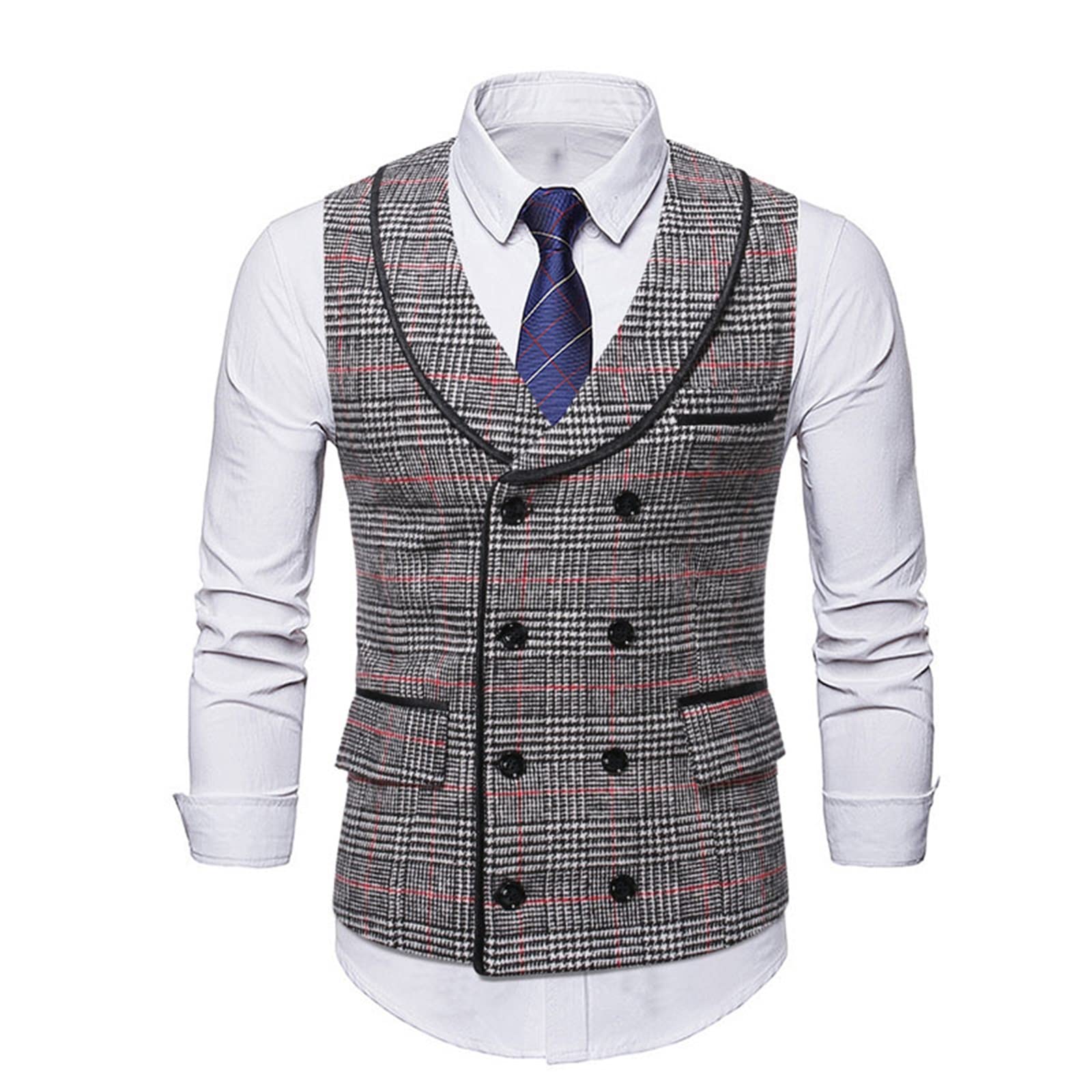 Gilet en laine patchwork pour costume mariage homme slim fit chaud et élégant