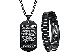 Personalized Graduation Gift for Son from Mom and Dad: 2Pcs Engraved Necklace...