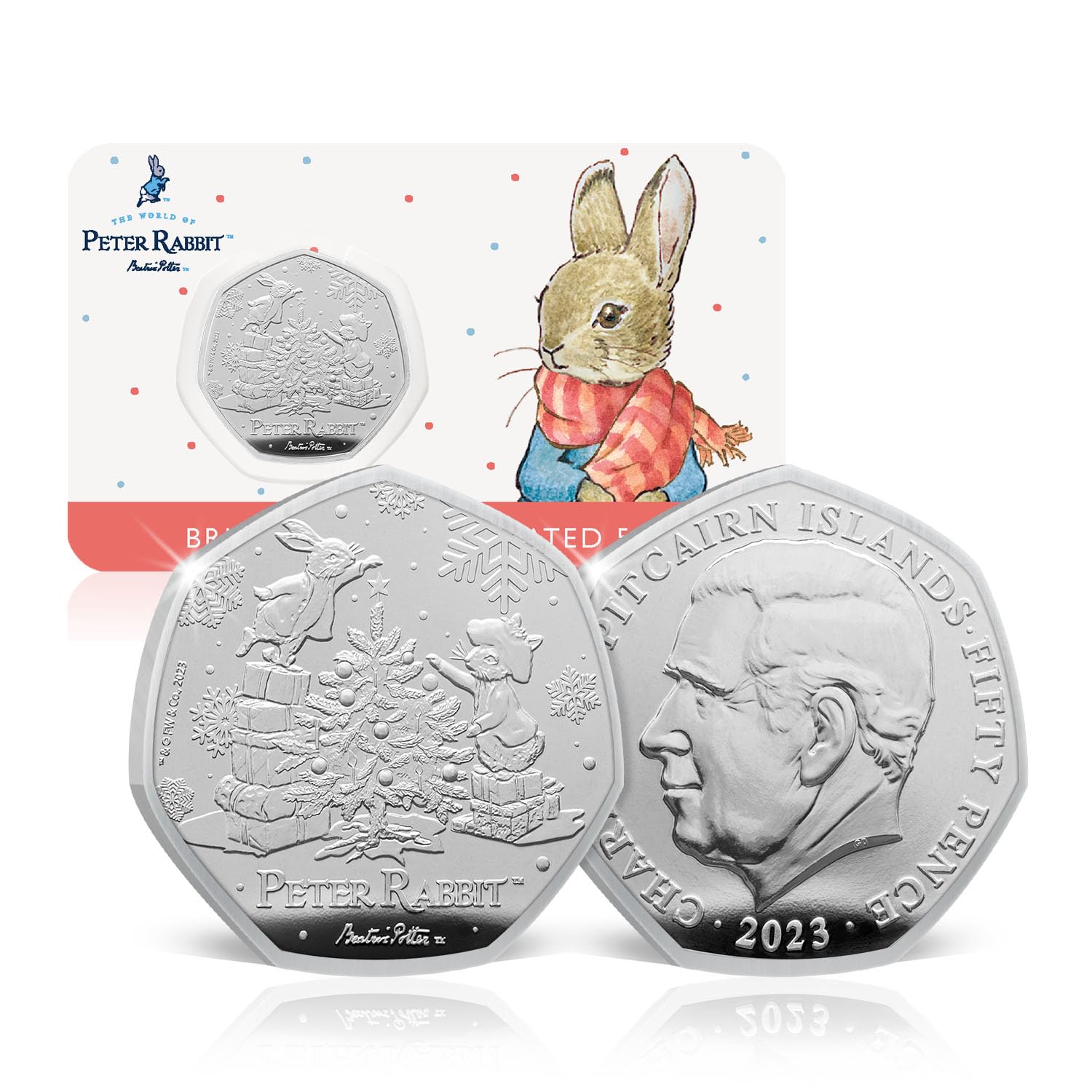 The Koin Club Beatrix Potter Peter Rabbit at Christmas 50p Brilliant ...