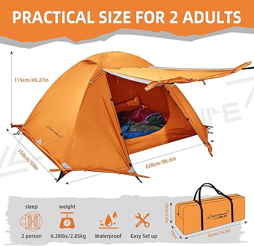 Miniatura 2 de Clostnature Libra - Tienda de campaña ligera para mochileros, 12 persona, 4 estaciones, ultraligera, impermeable, tienda de campaña de gran tamaño