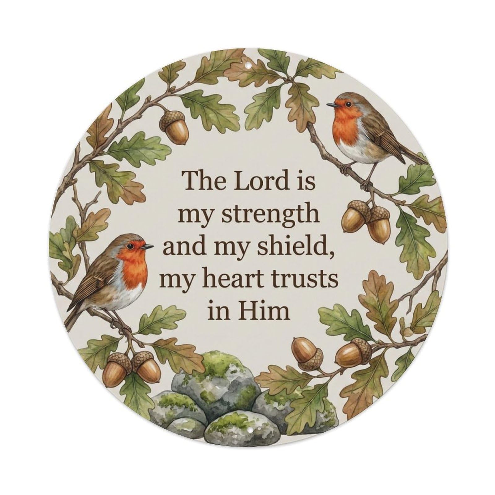 European Robin Garden Sign Heaven Love Strength Metal Tin Sign
