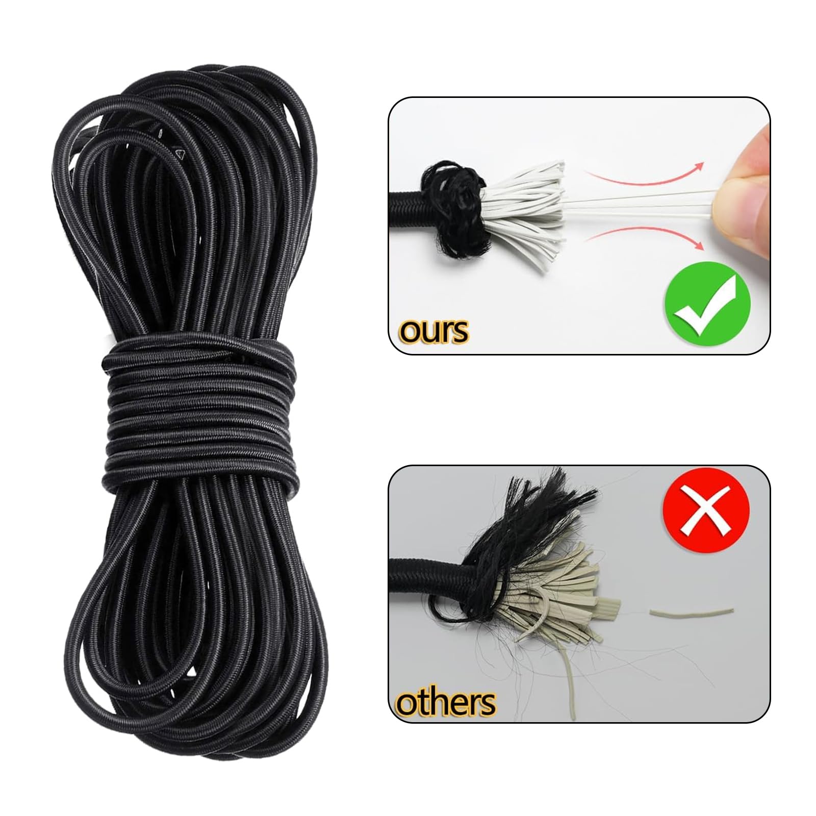 lina gumowa 4 mm x 30 m lina rozszerzająca sznurek gumowy | Ochrona przed promieniowaniem UV, taśma bungee, czarna, okrągła, do przyczepy kempingowej, plandeki, namiotów