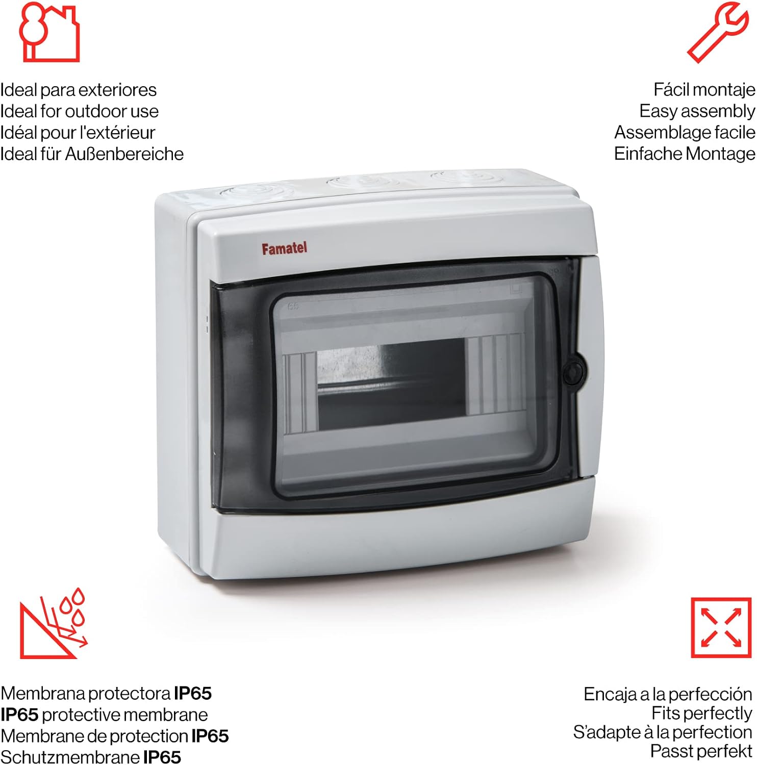 FAMATEL - Acqua IP65 Cabinet, White, 217x235x105 mm - Image 5