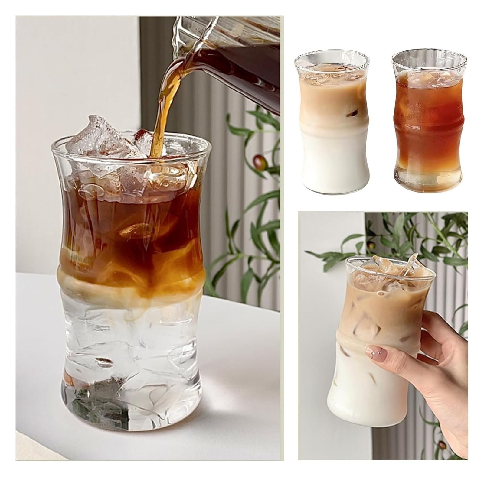 Czajnik, kubek do kawy, bambusowy węzeł Filiżanka do kawy Napoje Kubek do mleka Lattes Kubki żaroodporne Naczynia z przezroczystego szkła Szklanki do napojów Szklana filiżanka kawy Kubki szklane do pi