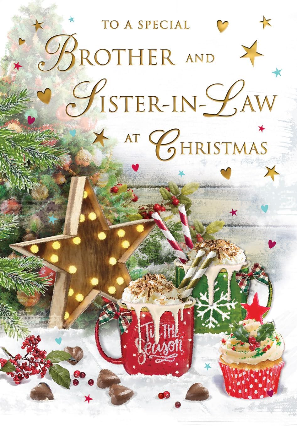 Regal Publishing Christmas Card Classic To a Special Brother & Sister In law Hot choc - 9 x 6 inches