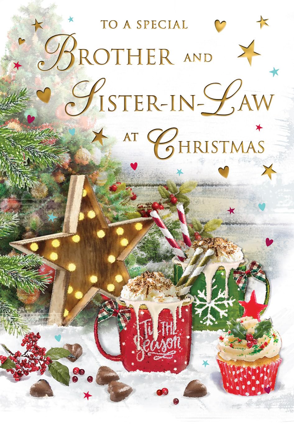 Christmas Card Classic To a Special Brother & Sister In law Hot choc - 9 x 6 inches - Regal Publishing