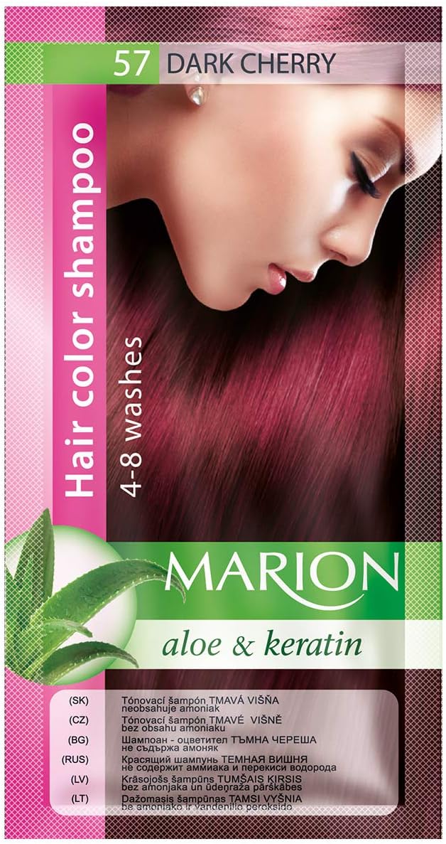 Marion Hair Dye Shampoo Bag Semi-Permanent Colour 4 to 8 Washes with Aloe and Keratin