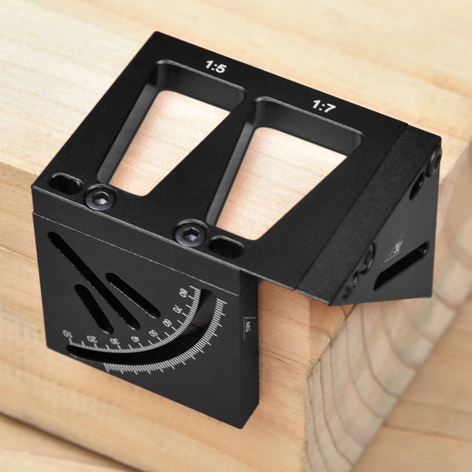 Cuadrado profesional para carpintería 3D: herramienta de medición de múltiples ángulos de aleación de aluminio, ideal para carpinteros y entusiastas del bricolaje, regla y