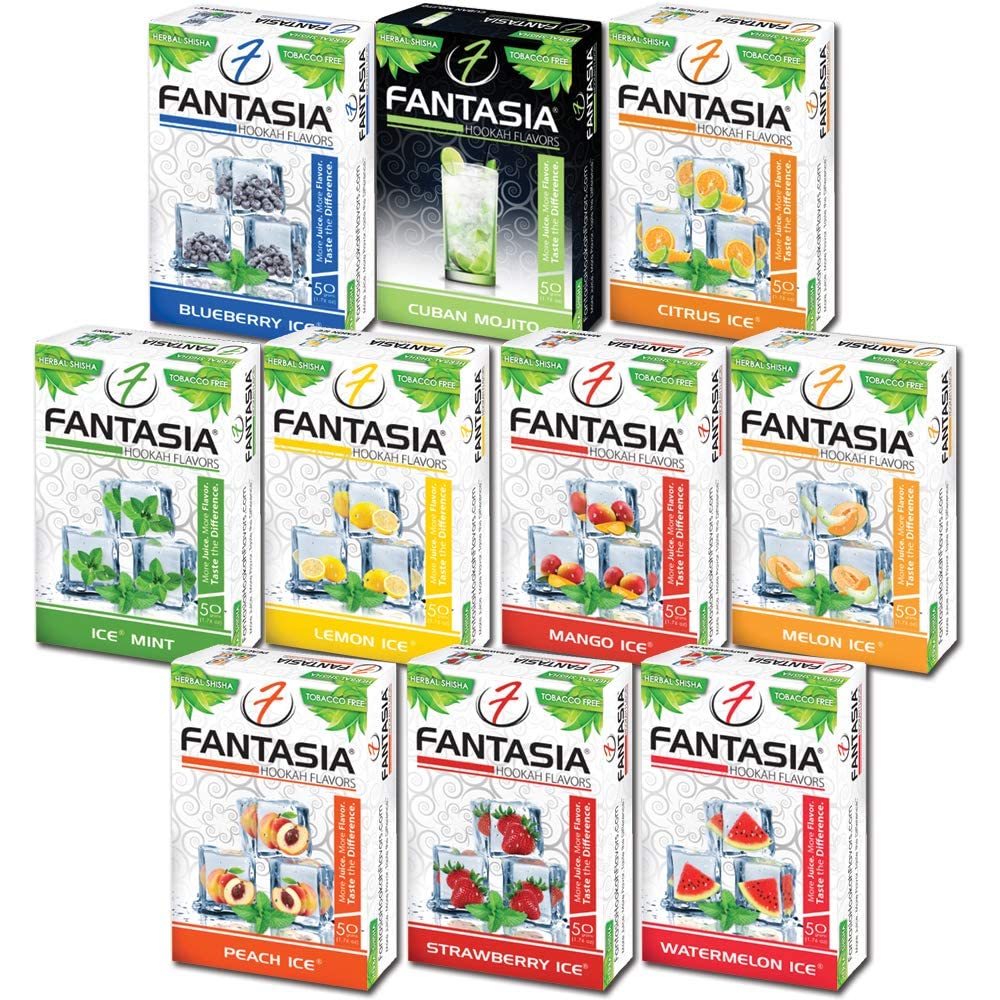 Buy Fantasia -Free , Shisha Flavors, & Free, Ice Mint Variety Pack, 50 ...
