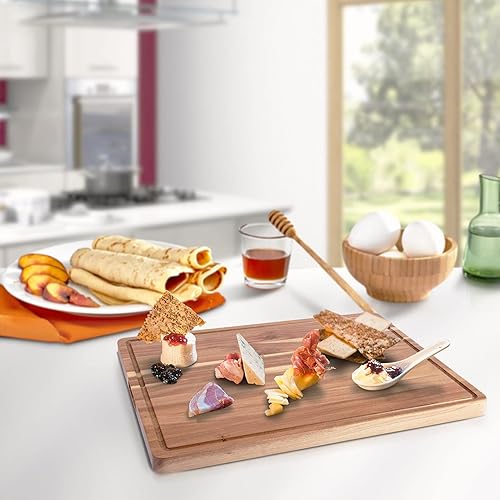 Miniatura 9 de Cibeat Tabla de cortar de madera extragrande de 24 x 18 pulgadas, bloque de carnicero de 1.2 pulgadas de grosor, bloque de cocina de madera