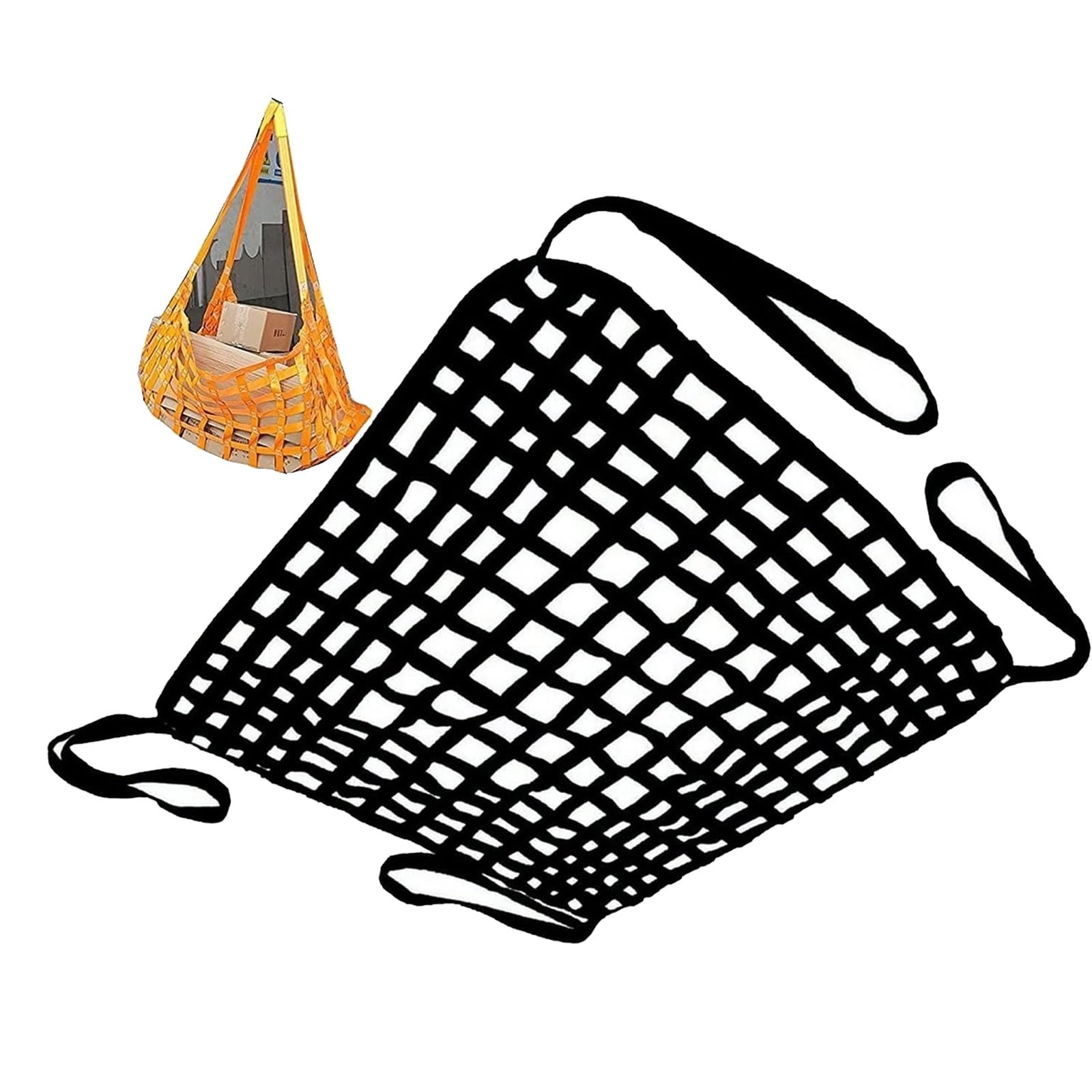 WQPMNYG Hoisting Lifting Nets,Heavy-Duty Polyester Lifting Net - 1.5x1.5m Cargo Hoisting & Securing Webbing Net, 300kg Load Capacity, Safety Straps for Loading & Unloading Heavy Objects