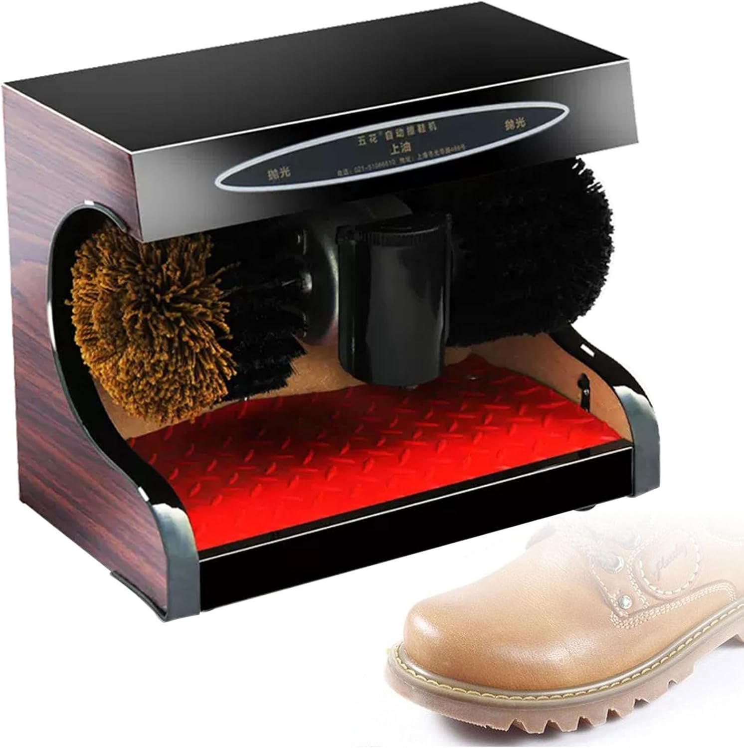 Polishing Shoes Machine,Automatic Household Shoe Polishing Machine, Commercial Public Electric Titanium Shoe Shine Machine, Shoe Cleaning Kit in Public Hotel Lobby