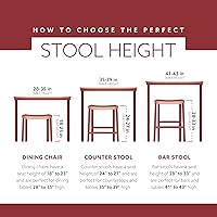 Vista 9 de Linon Zeke - Taburete de bar redondo sin respaldo de madera maciza negra con altura de asiento de 29 pulgadas