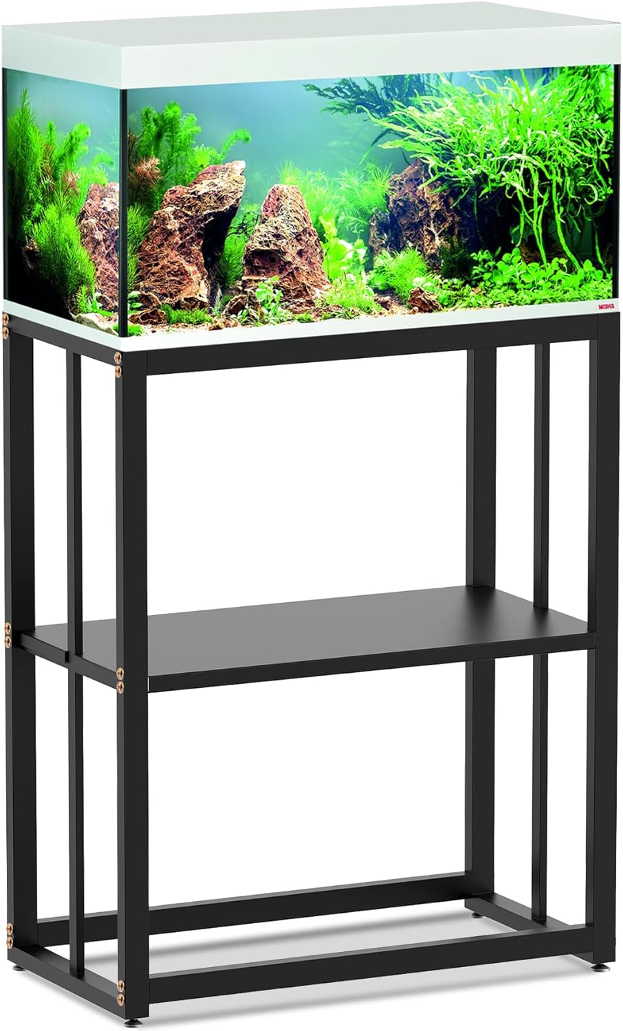 Heavy Duty Metal Fish Tank Stand, Aquarium Stand 20-29 Gallon, 24.8" X 12.6" X 29.6" Terrarium Stand, General Reptile Tank Stand with Storage, Turtle Tank Stand for Home, Office Decor