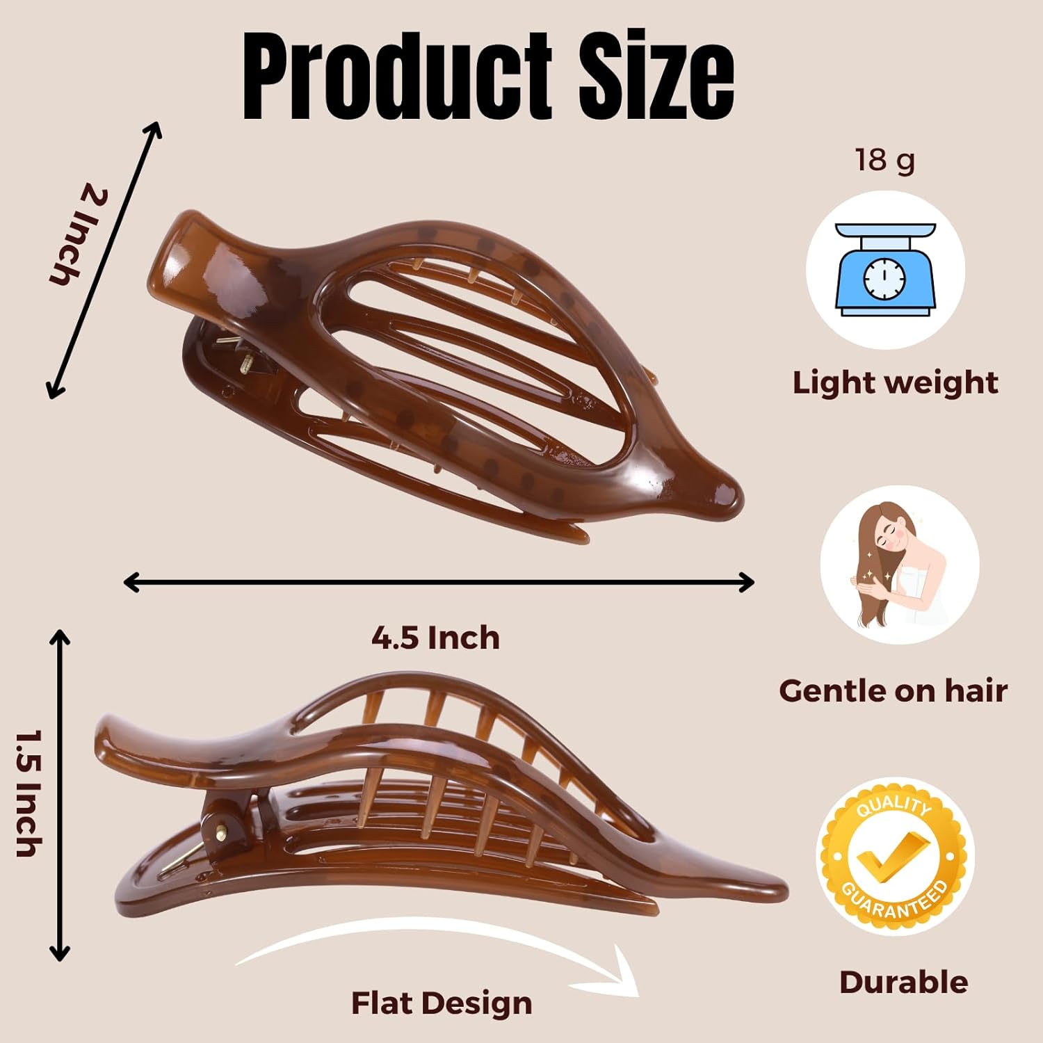 8 Pack Jelly Style Flat Hair Clips – Translucent Claw Clips in Pink, Brown, Beige, Green, Cute Matte Hair Accessories for Girls & Teens, Kawaii Y2K Styling Barrettes for Summer - Image 2