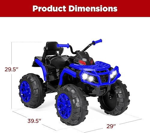 Miniatura 6 de Best Choice Products ATV eléctrico de 12 V para niños, juguete de 4 ruedas con audio Bluetooth, velocidad máxima de 3.7 mph, neumáticos con pisadas,