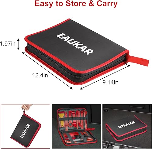 Miniatura 8 de Eaukar Kit de herramientas de extracción de molduras de 330 piezas, kit de herramientas de extracción de automóvil, panel de puerta, radio, estéreo,