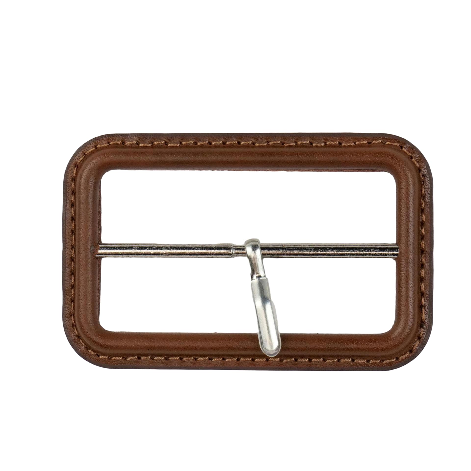 ONURTH Genuine Leather Covered Belt Buckle Kit Inner 60 MM Slide Buckles Replacement Clasp for Backpack Strap windbreaker Pet Collars Diy