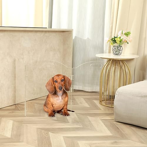 Clear Acrylic Freestanding Dog Gates for The House — detail view