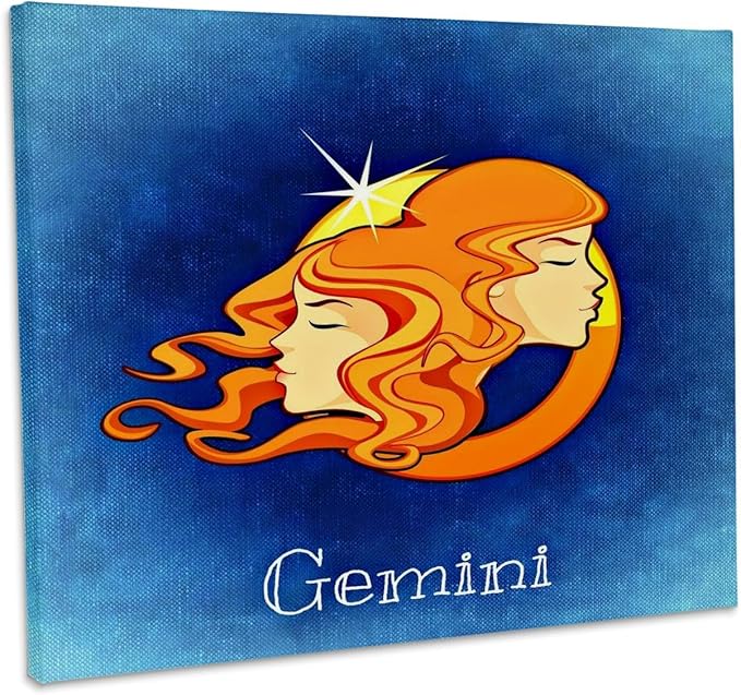 3dRose, Gemini Zodiac Sign, Museum Grade Canvas Wrap 20x16
