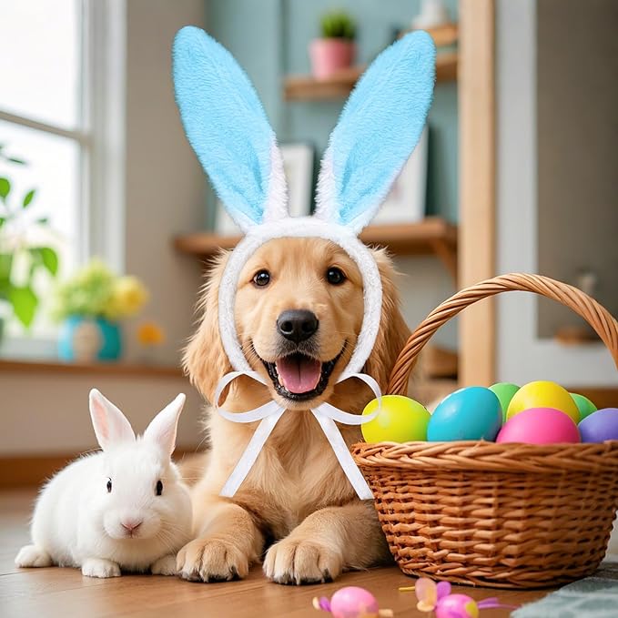 Headband de Orejas de Conejo para Perro Easter, Disfraz Divertido miniatura 4