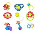 Babify Bpa-Free Non Toxic Bpa Free, Multicolor Toddler Baby Rattles 9-Piece Rattle Set-1