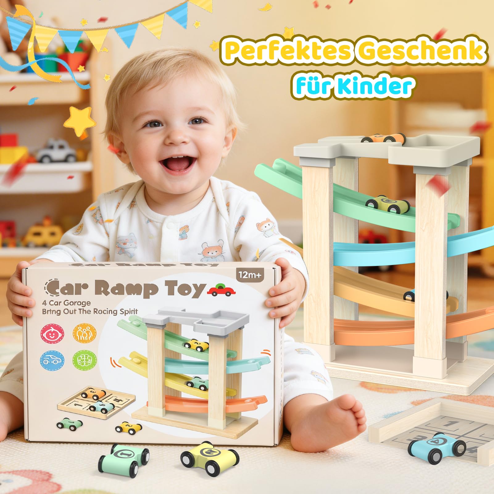 Toyzey Montessori Spielzeug ab 1 Jahr, Holzspielzeug Motorikspielzeug ab 1 2 Jahr Junge Kugelbahn Holz Kinderspielzeug ab 2 Jahre Geschenk Kinderspielzeug ab 1 2 Jahre Mädchen Junge Spielzeug