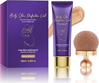 Body Coverage Perfector with Brush | Buildable Body & Leg Makeup Conceal...