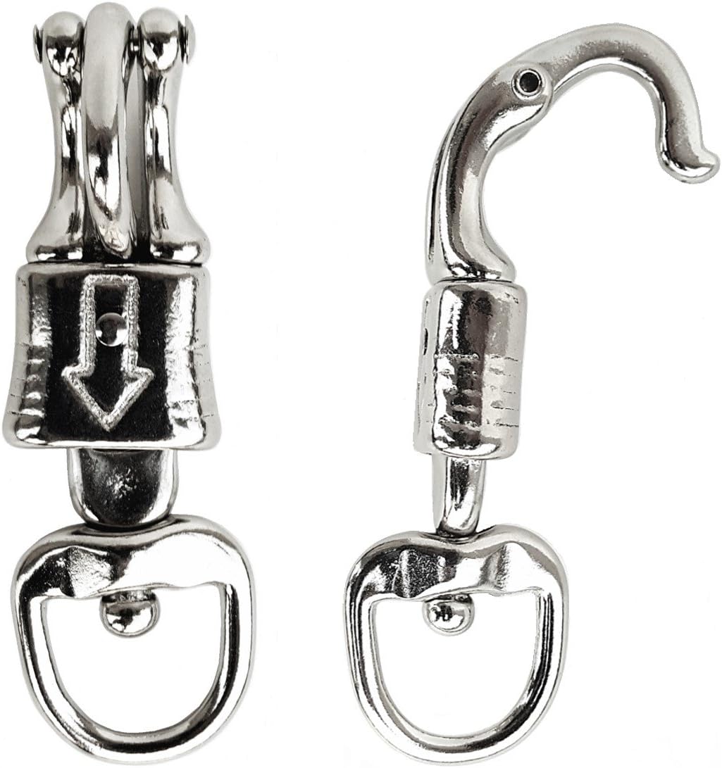 Set of 2 Nickel Quick Release Panic Snap W/Round Swivel 1 X 4-1/2