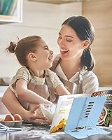 Vista 5 de MSDADA - Soporte de libros para escritorio, soporte de lectura de metal, soporte ajustable para documentos, portátil, resistente, para libros de Azul