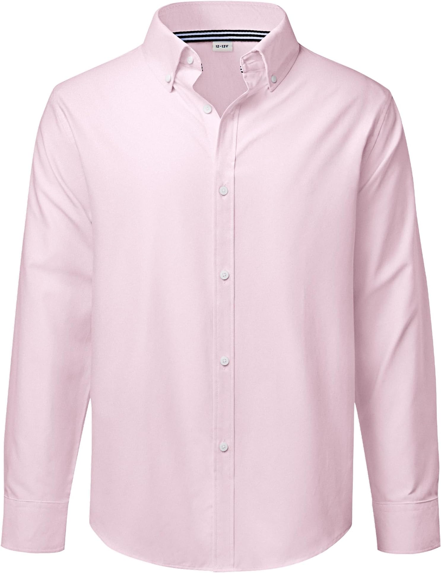 J.VER Boy's Long Sleeve Oxford Dress Shirts Solid Casual Button Down Collar Shirt Kids Formal Uniform Tops