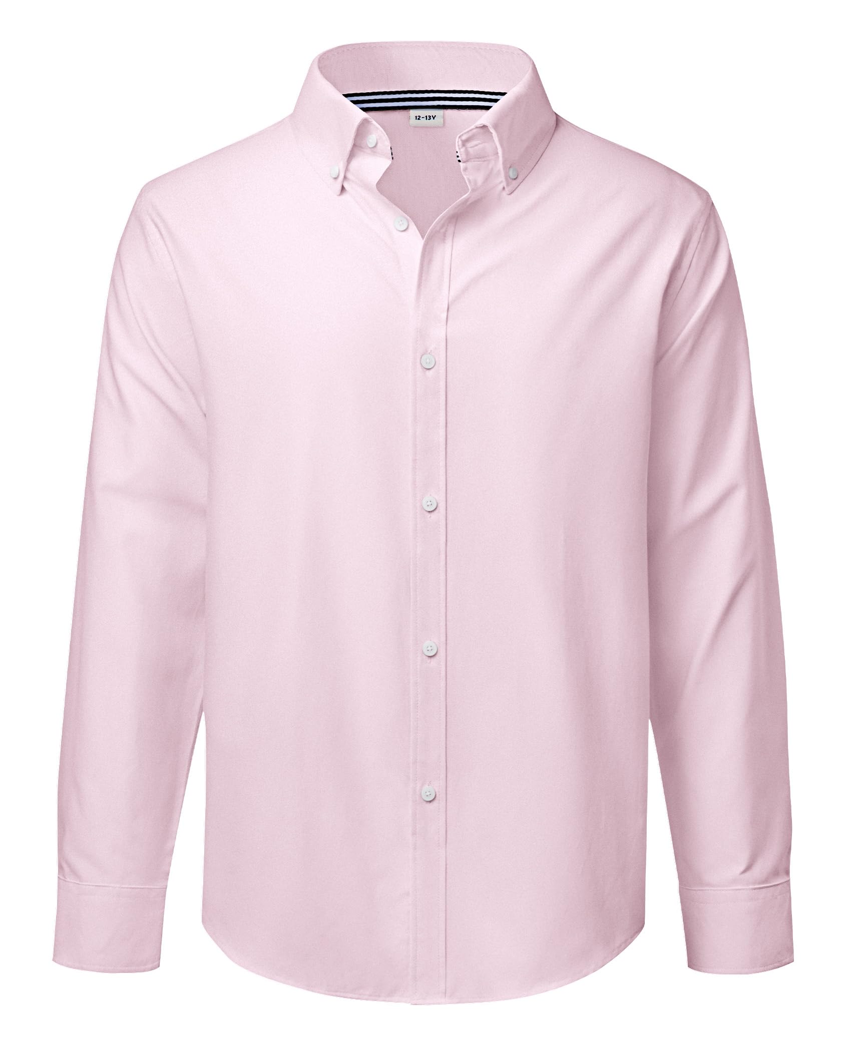 J.VER Boy's Long Sleeve Oxford Dress Shirts Solid Casual Button Down Collar Shirt Kids Formal Uniform Tops